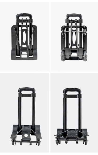 Foldable Shopping Cart with 2/4 Wheels - Portable Household Grocery & Luggage Trolley