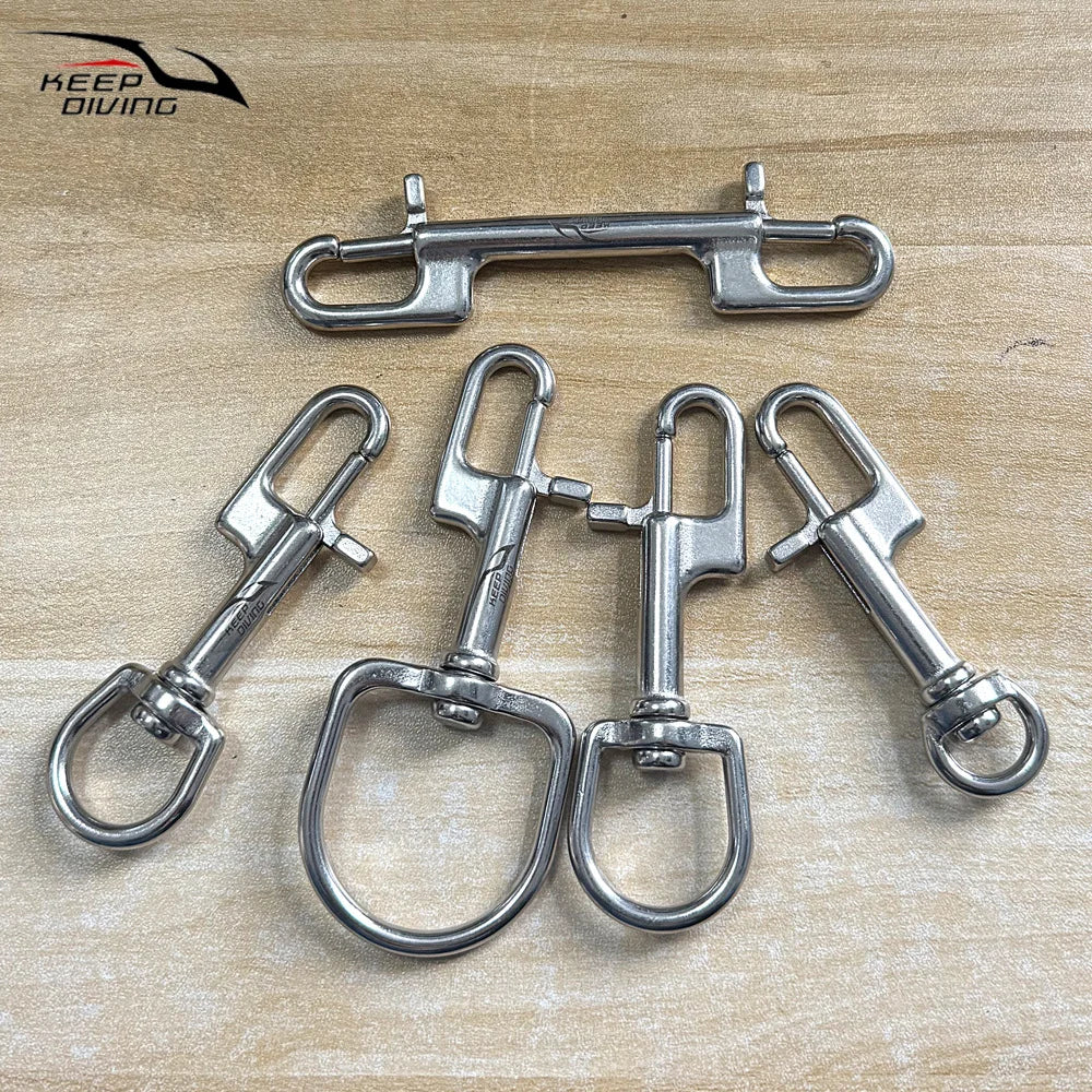 316 Stainless Steel Double-Ended Bolt Snap Hook - 80/90/100/110MM - Scuba Diving BCD Accessories