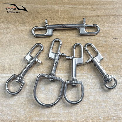 316 Stainless Steel Double-Ended Bolt Snap Hook - 80/90/100/110MM - Scuba Diving BCD Accessories