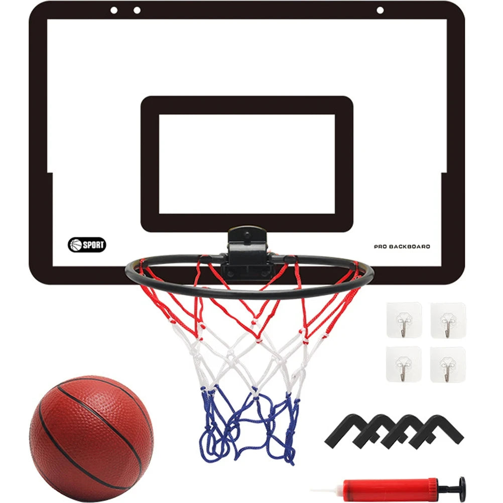 Kids Indoor Basketball Hoop Set - Foldable Over-Door Mini Basketball Game