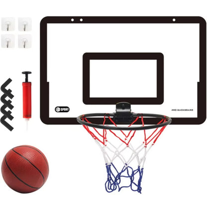Kids Indoor Basketball Hoop Set - Foldable Over-Door Mini Basketball Game