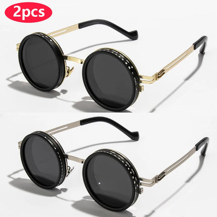 ND9 Adjustable Dimming Polarized Round Sunglasses - UV400 Protection Retro Punk Outdoor Eyewear for Men & Women Fishing