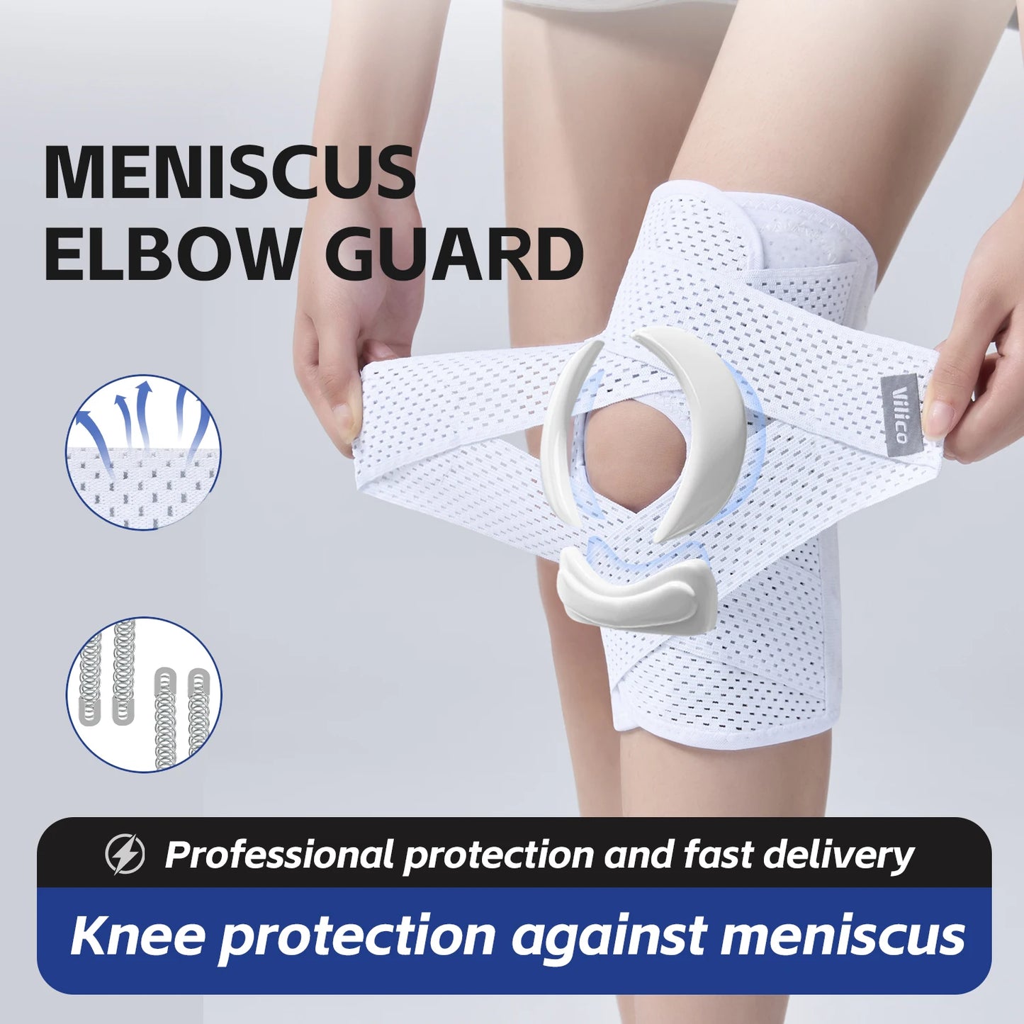 Pressurized Elastic Knee Support - Nylon Compression Knee Brace for Arthritis, Joint Protection & Sports (Men & Women)