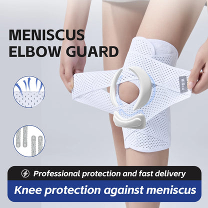 Pressurized Elastic Knee Support - Nylon Compression Knee Brace for Arthritis, Joint Protection & Sports (Men & Women)