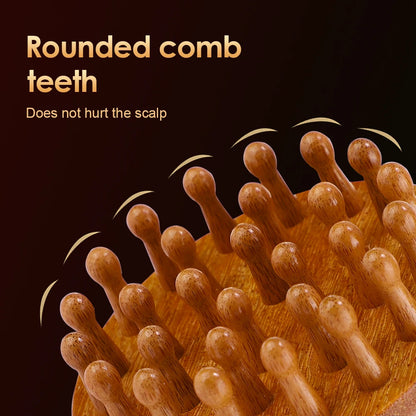 Natural Sandalwood Massage Comb - 28-Tooth Multi-Functional Scalp & Body Massager for Recovery & Relaxation