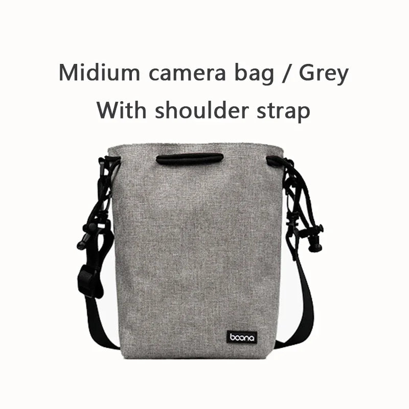 Camera Lens Bag - Waterproof Drawstring Pouch with Fleece Protection for DSLR Cameras