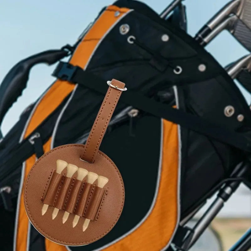 Leather Golf Ball Storage Pouch - Portable Round Holder with Loop Buckle for Training