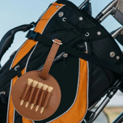 Leather Golf Ball Storage Pouch - Portable Round Holder with Loop Buckle for Training