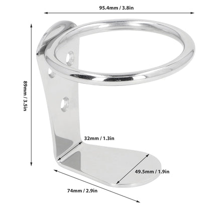 316 Stainless Steel Boat Ring Drink Holder - Rustproof Wall Mount Cup Holder for RV, Yacht & Marine Applications