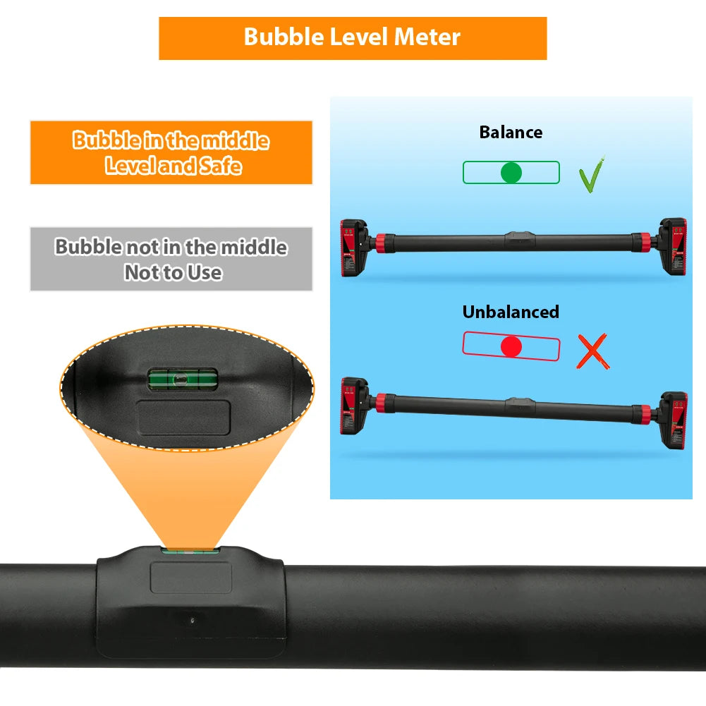 Adjustable Doorway Pull-Up Bar with Level Gauge — 200kg Capacity