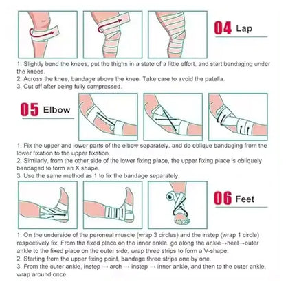 Athletic Self-Adhesive Cohesive Bandage Wrap - Skin Tone Non-Woven Elastic Stretch Tape