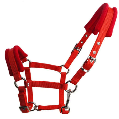 Adjustable Thickened Horse Halter - Equestrian Head Collar with Protective Strap for Stable and Riding