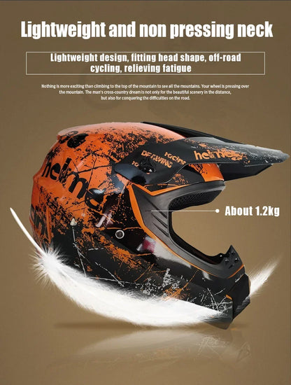 Kids Motocross Helmet Kit - DOT/ECE Certified Full-Face Helmet with Goggles & Gloves (Youth Off-Road Protection Set)