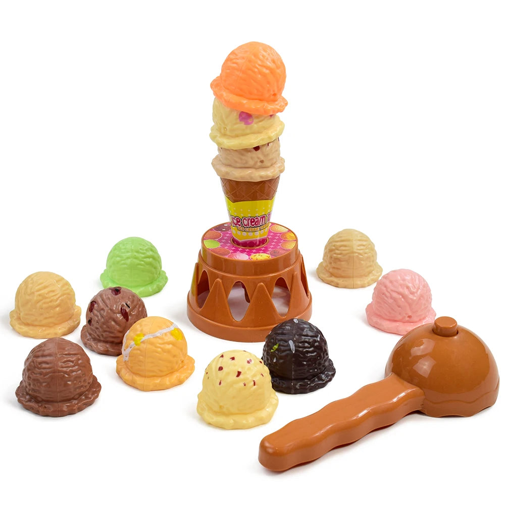 Pretend Play Ice Cream Stacking Set - Educational Kitchen Toy for Kids