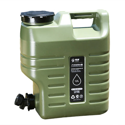 Portable Water Container 12L (3.2 Gallon) - BPA-Free Food-Grade PE Bucket for Camping, Hiking & Emergency Storage