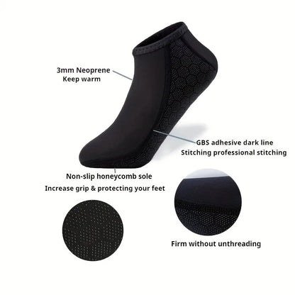 3mm Neoprene Water Socks - Sand Proof Wetsuit Diving Socks for Beach Volleyball, Snorkeling, Swimming & Outdoor Water Sports