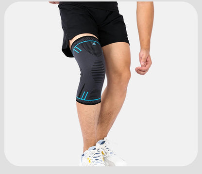 Compression Knee Support Sleeve - Elastic Breathable Knee Brace with Cushioning for Basketball, Volleyball, Running & Gym