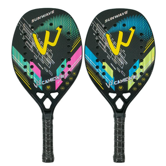 3K Carbon Fiber Beach Tennis Racket - Full Carbon Rough Surface for Men & Women - Complete Set