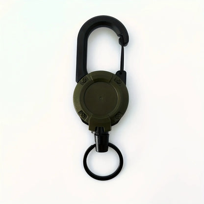 Heavy Duty Retractable Badge Reel Keychain with Carabiner Clip - Extendable Key Chain Holder for Men's Outdoor Bags (1/2/4 Pack Options)