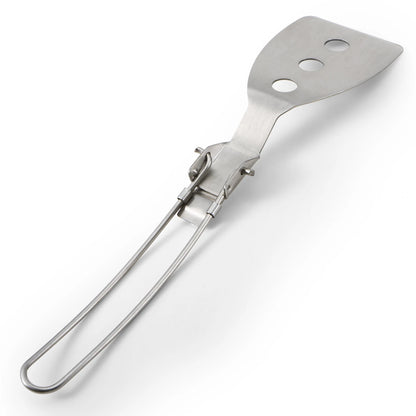 Stainless Steel Folding Spatula Turner - Compact Outdoor Cooking Tool for Camping, Hiking, BBQ, Picnic - Perfect for Mini Pancakes, Bread, Steak & Flat Cooking