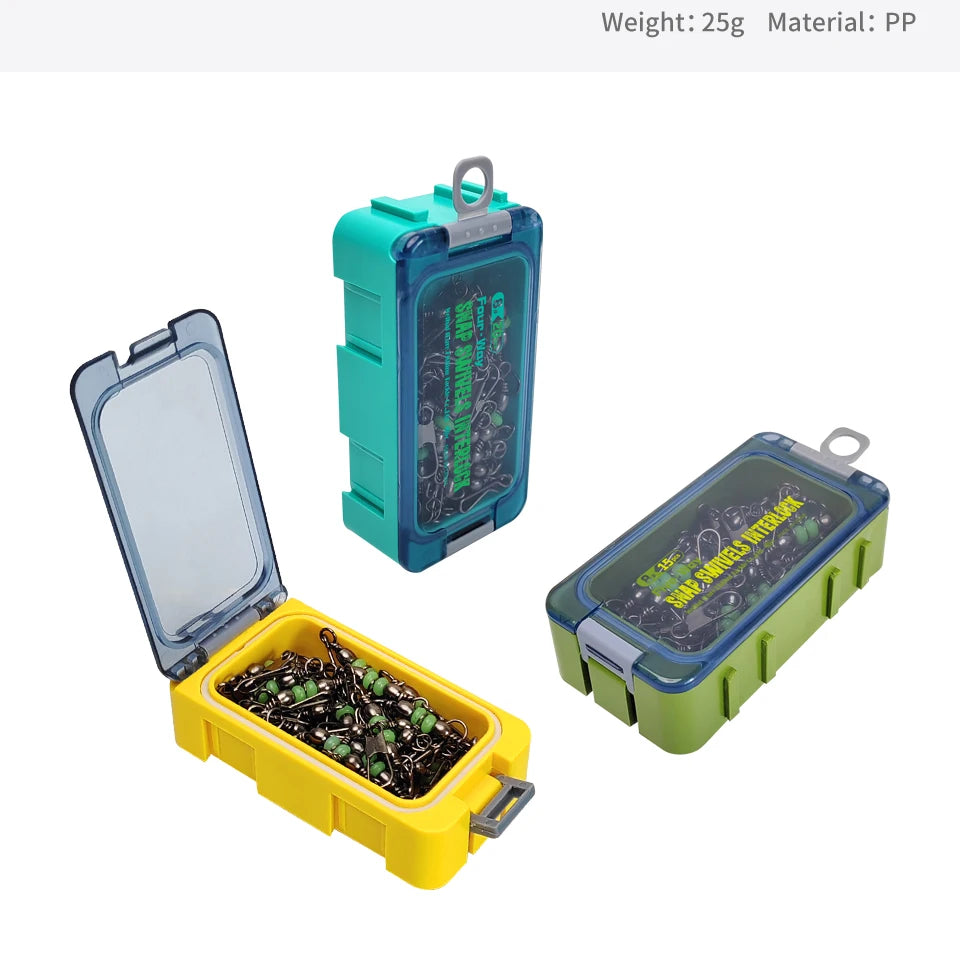 Premium Fishing Swivel Connector Set - Size 8# 10# with Bearing Rolling Swivel & Interlock Snap