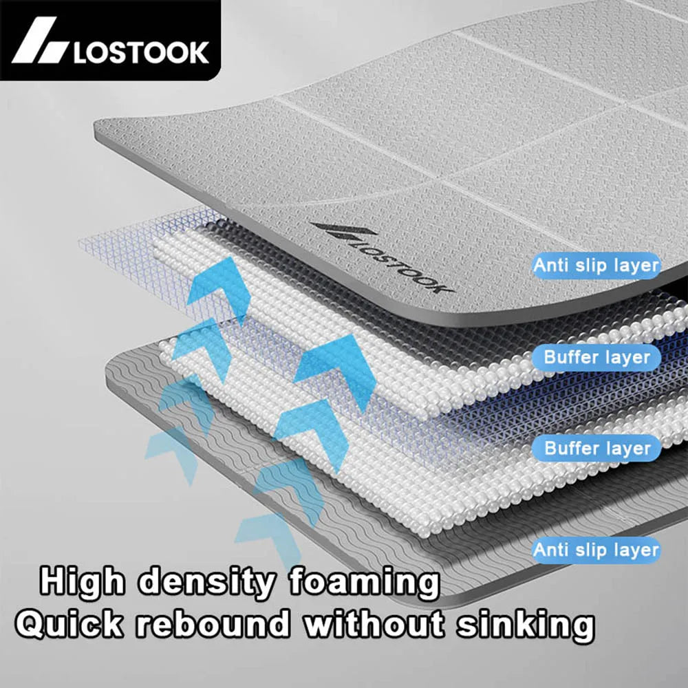 Premium TPE Foldable Yoga Mat - 4mm Thick, 183x61cm - Travel-Friendly Exercise Mat