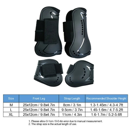 Adjustable Horse Leg Splint Boots - PU Neoprene Protective Support for Training, Racing, Riding & Jumping