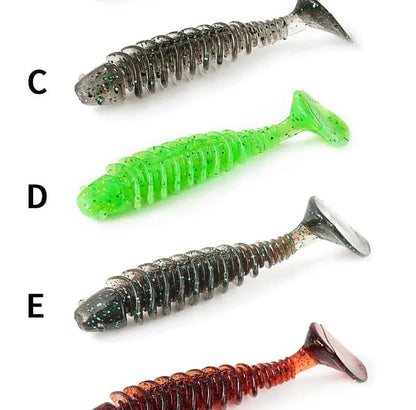 SUNMILE Artificial Soft Bait Fishing Worms - 4cm/0.6g - 20 Piece Set - Rock Fishing Wobblers for Perch, Trout & Bass