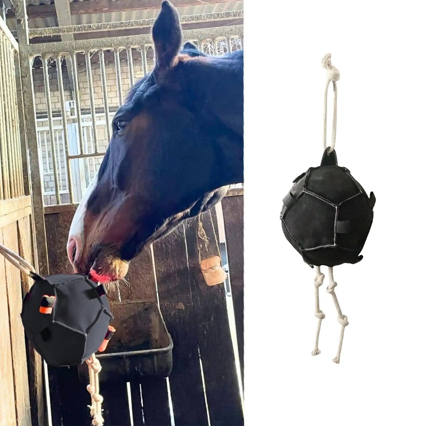 Hanging Hay Feeder Ball - Horse Treat Dispenser Toy for Stress Relief | Carrot Feeding Ball for Horses, Goats & Sheep
