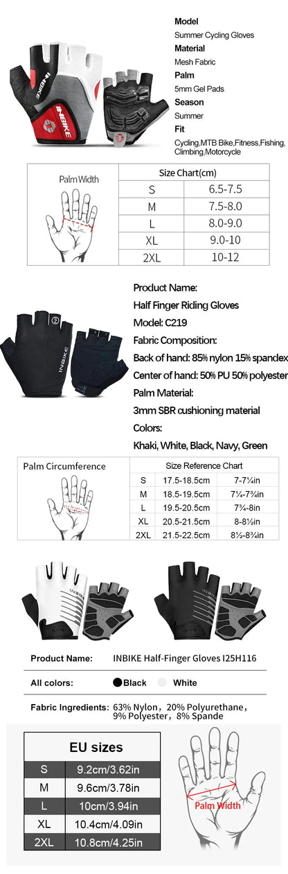 Half-Finger Gel Cycling Gloves - Shockproof Padded Sport Gloves for Men & Women