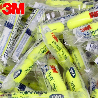 3M 312-1250 Foam Ear Plugs - 10 Pairs Corded Soft Noise Reduction Earplugs for Swimming & Hearing Protection