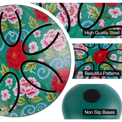 6-Note Mini Steel Tongue Drum - 3 Inch Handpan Chakra Drum with Colorful Patterns for Yoga & Meditation