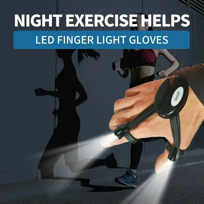 LED Fishing Gloves - Rechargeable Half-Finger Gloves with Built-In Flashlight for Night Fishing & Outdoor Activities