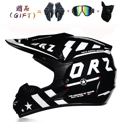 Kids Flip-Up Motorcycle Helmet - Off-Road Motocross ATV Dirt Bike Downhill MTB DH Racing + 3 Free Gifts