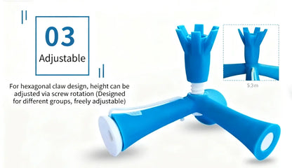 Adjustable Tripod Golf Tee Set (4-Pack) - Height-Adjustable Plastic Holder for Practice & Training