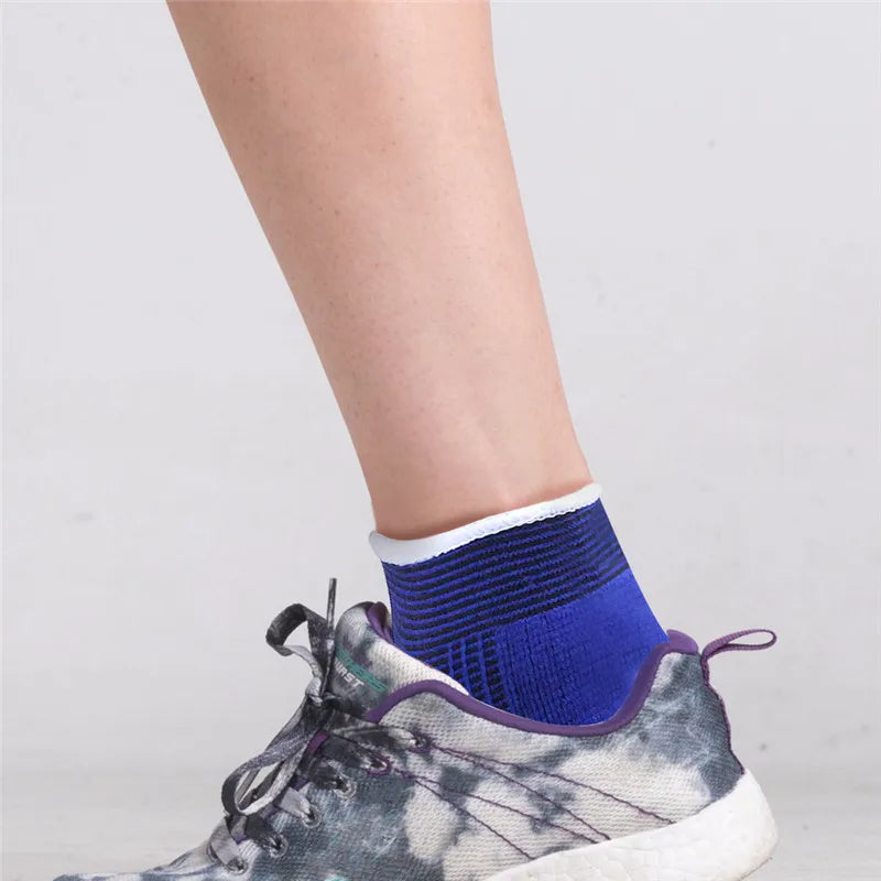 Elastic Ankle Brace Support - Super Soft Protection Guard for Gym Running Sports Fitness (1 Pair)