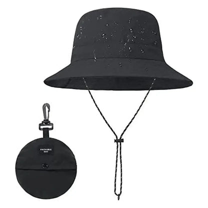 Unisex Waterproof Panama Bucket Hat - Anti-UV Sun Protection for Outdoor Camping, Hiking & Mountaineering