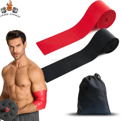 Muscle Floss Bands - 2-Pack Compression Wraps with Travel Bag for Recovery & Flexibility (Red/Black)