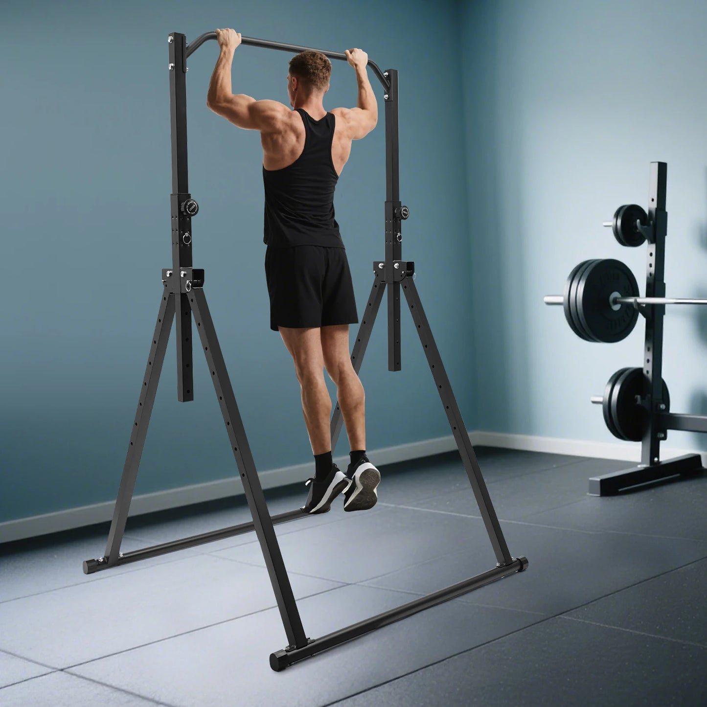 Adjustable Height Pull-Up Bar - Triangular Gymnastics Practice Station for Home Gym Strength Training