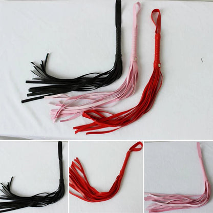 Black PU Leather Horse Riding Crop Whip - Equestrian Racing Equipment