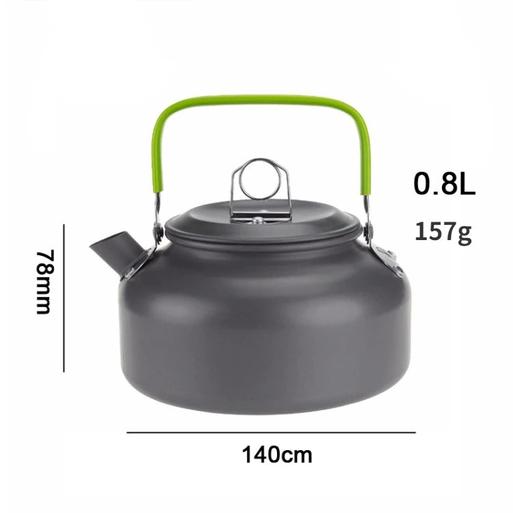Portable Aluminum Alloy Camping Kettle - Multi-Size (0.8L/1.1L/1.2L/1.6L/2L/2.5L) for Outdoor Coffee & Tea - Perfect for Hiking, Fishing, Picnic & Cooking