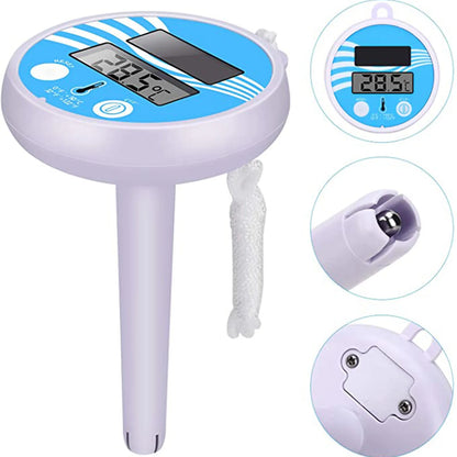 Solar-Powered Waterproof Pool Thermometer with Precision Scale for Universal Swimming Pool Compatibility