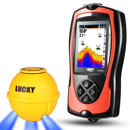 Wireless Fish Finder - Rechargeable Sonar Sensor 45M Depth for Portable Fishing