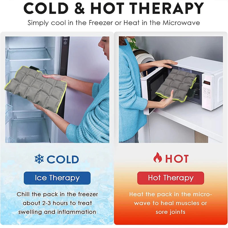 Multi-Functional Hot & Cold Therapy Knee Pad - Self-Absorbent Grey Compress Pack for Pain Relief & Physiotherapy