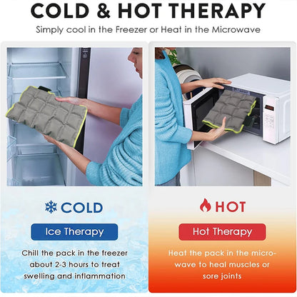 Multi-Functional Hot & Cold Therapy Knee Pad - Self-Absorbent Grey Compress Pack for Pain Relief & Physiotherapy