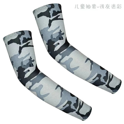 Kids UV Protection Arm Sleeves - Ice Silk Cooling Compression Sleeves for Boys & Girls Outdoor Sports (1 Pair)