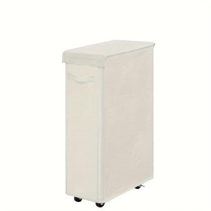 Wheeled Laundry Hamper with Lid - Closed Storage Basket for Bedroom, Bathroom & Laundry Room