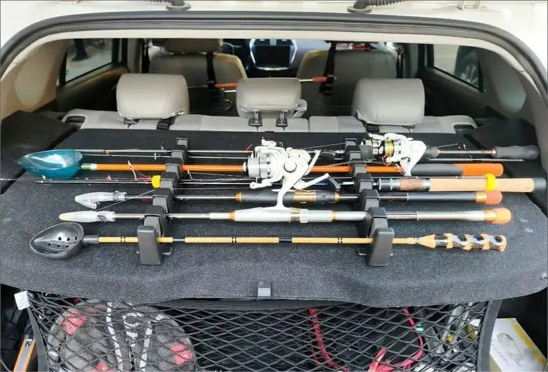 6-Hole Wall-Mounted Fishing Rod Holder - Vertical & Horizontal Display Rack