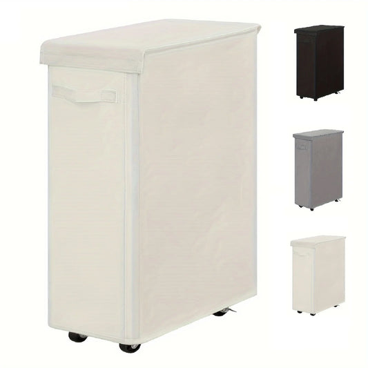 Wheeled Laundry Hamper with Lid - Closed Storage Basket for Bedroom, Bathroom & Laundry Room
