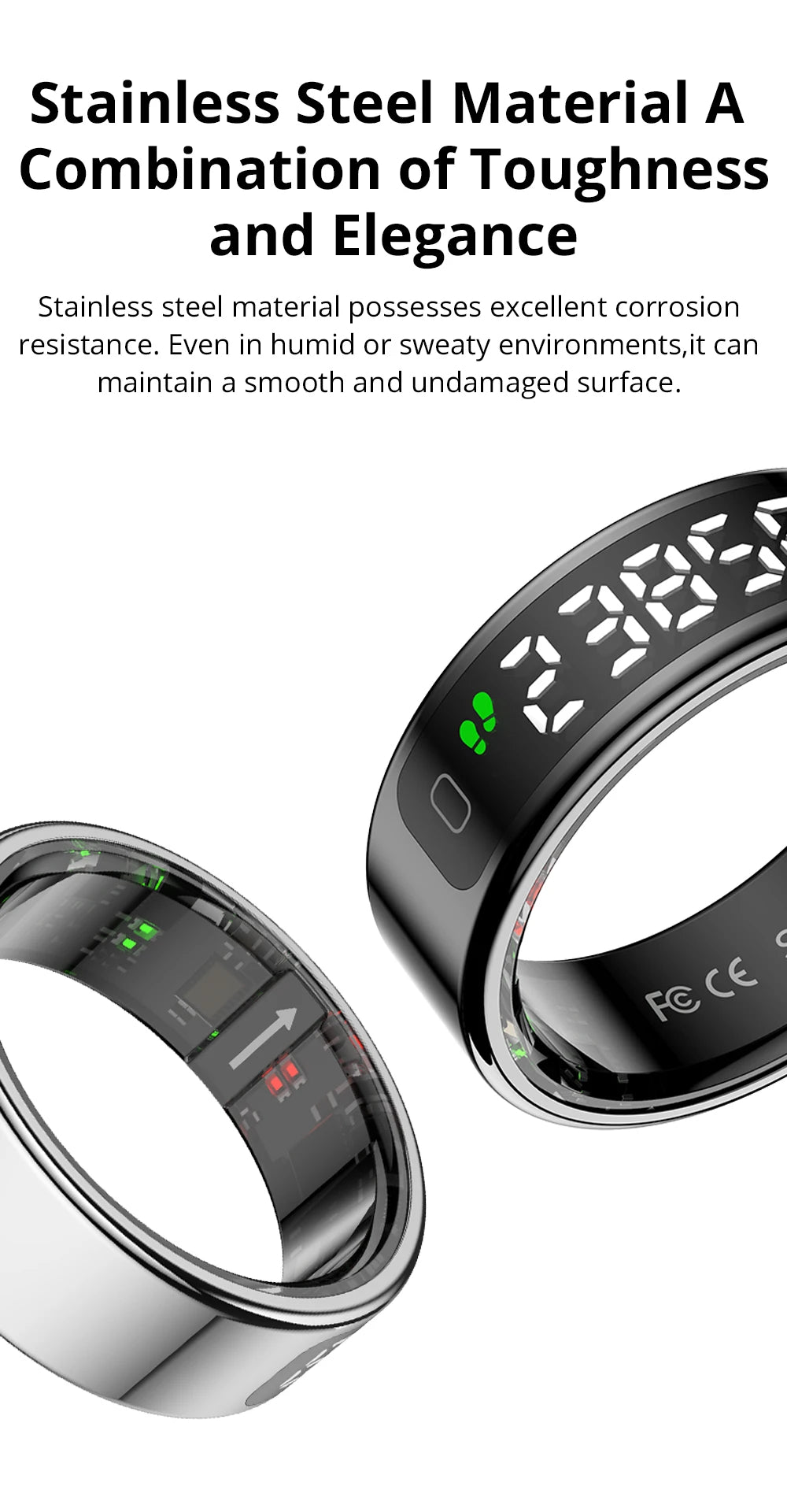COLMI R12 Smart Ring 2025 - Touch Display Screen, Wireless Charging, Health Tracking, 5ATM Waterproof for Men & Women